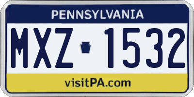PA license plate MXZ1532