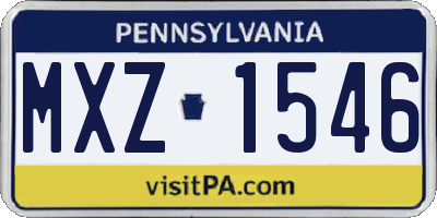 PA license plate MXZ1546