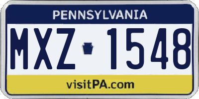PA license plate MXZ1548