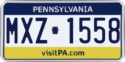 PA license plate MXZ1558