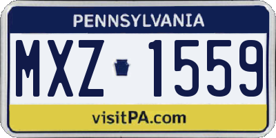 PA license plate MXZ1559