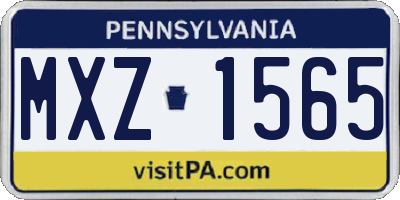 PA license plate MXZ1565