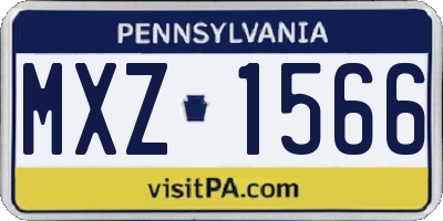 PA license plate MXZ1566