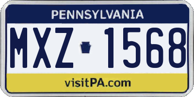 PA license plate MXZ1568