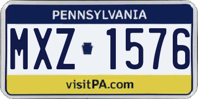 PA license plate MXZ1576
