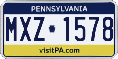 PA license plate MXZ1578