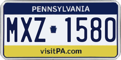 PA license plate MXZ1580