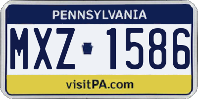 PA license plate MXZ1586