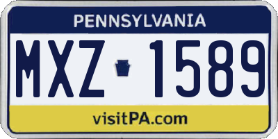 PA license plate MXZ1589