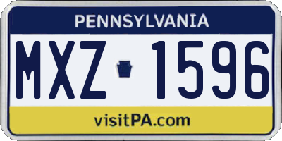 PA license plate MXZ1596