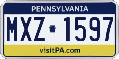 PA license plate MXZ1597