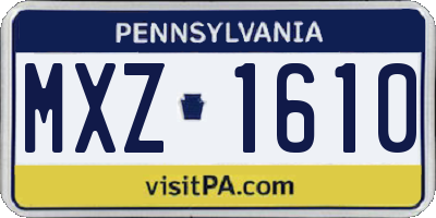 PA license plate MXZ1610