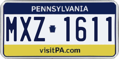 PA license plate MXZ1611