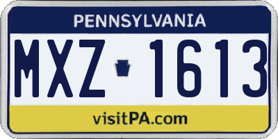 PA license plate MXZ1613