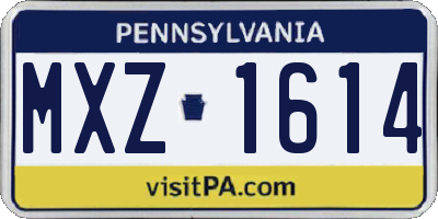 PA license plate MXZ1614