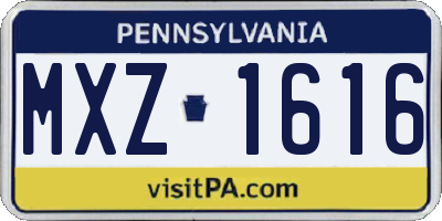 PA license plate MXZ1616