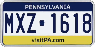 PA license plate MXZ1618