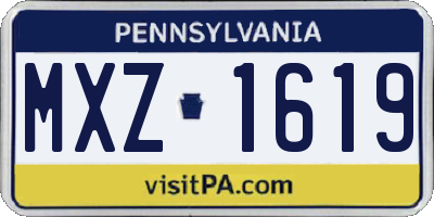 PA license plate MXZ1619