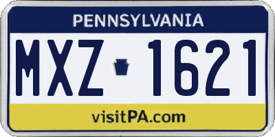 PA license plate MXZ1621