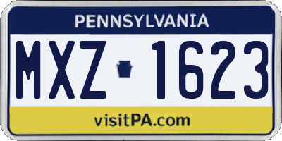 PA license plate MXZ1623