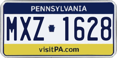 PA license plate MXZ1628