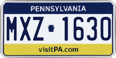 PA license plate MXZ1630