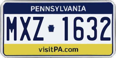 PA license plate MXZ1632