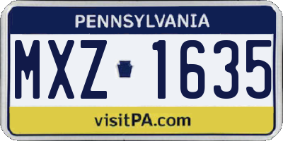 PA license plate MXZ1635