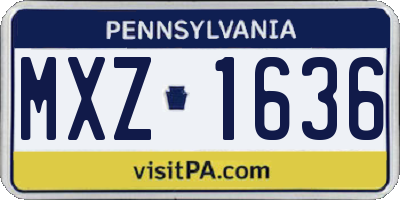 PA license plate MXZ1636