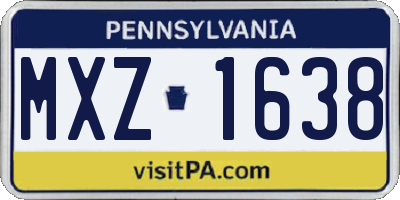 PA license plate MXZ1638