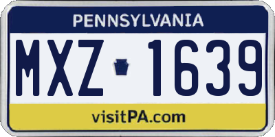 PA license plate MXZ1639