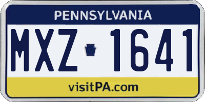 PA license plate MXZ1641