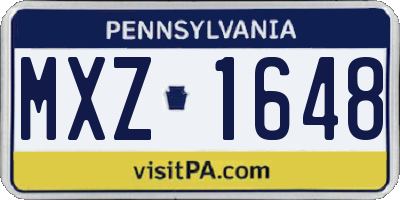 PA license plate MXZ1648