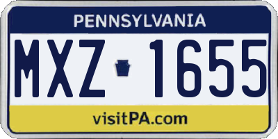 PA license plate MXZ1655