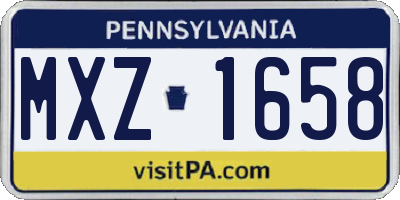 PA license plate MXZ1658