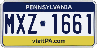 PA license plate MXZ1661