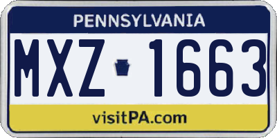 PA license plate MXZ1663