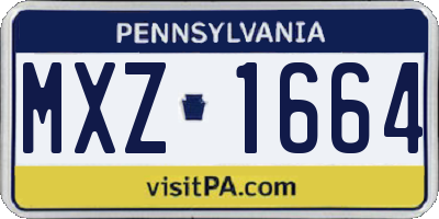 PA license plate MXZ1664