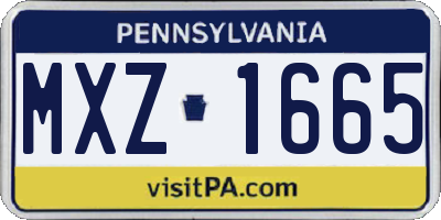 PA license plate MXZ1665