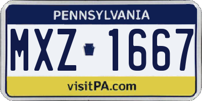 PA license plate MXZ1667