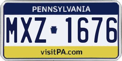 PA license plate MXZ1676