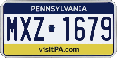 PA license plate MXZ1679