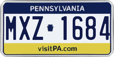 PA license plate MXZ1684