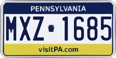 PA license plate MXZ1685