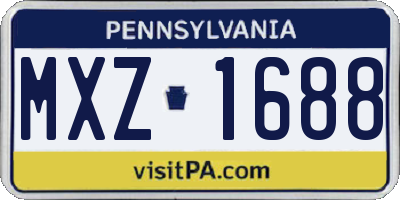 PA license plate MXZ1688