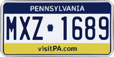 PA license plate MXZ1689