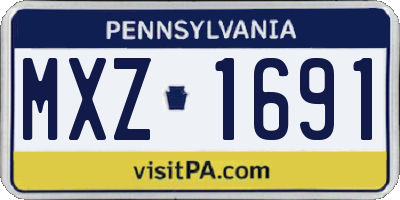 PA license plate MXZ1691