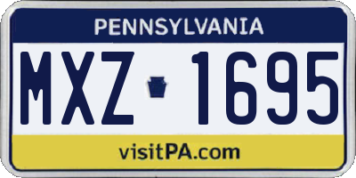 PA license plate MXZ1695