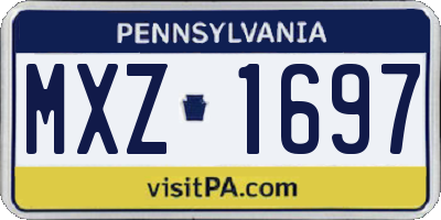 PA license plate MXZ1697