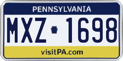 PA license plate MXZ1698